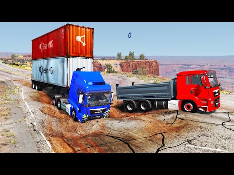 Trucks vs Potholes #13 | BeamNG.DRIVE