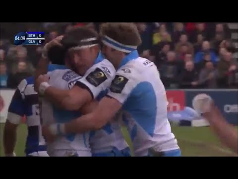 DTH van der Merwe inside line creates Alex Dunbar try vs Bath 2015