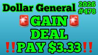 2026#478🚨Dollar General Couponing🚨GAIN DEAL‼️PAY $3.33‼️MUST WATCH👀👀