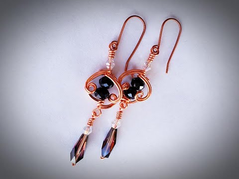 Finger Swirl Earrings with a Drop - Cheryl St. Pierre of Majestic Wire Artworks