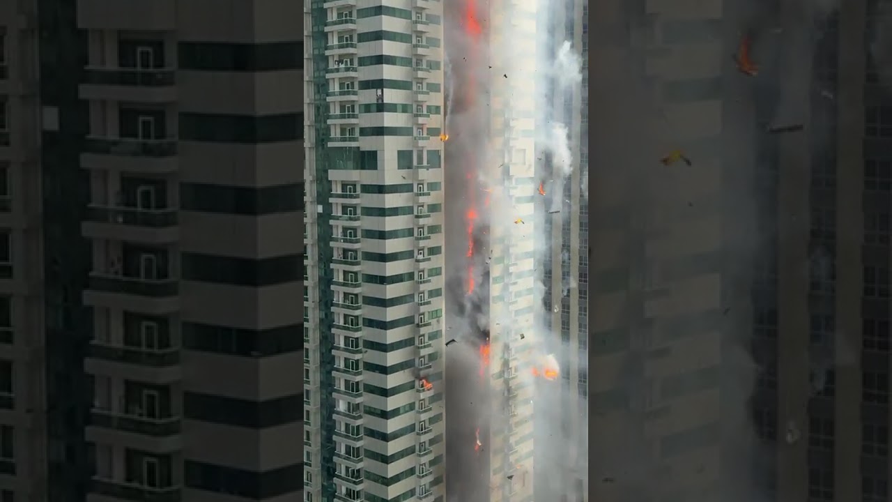 14/06/2025 dubai marina building on fire !