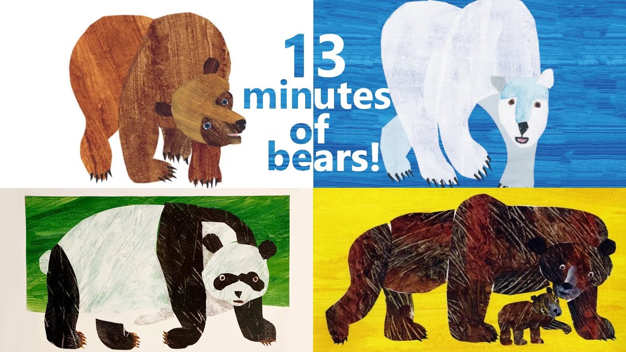 Brown Bear, Polar Bear, Panda Bear and Baby Bear, What Do You See/Hear? 13 Minutes! | Animated Books