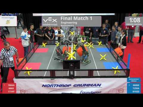 2017 VRC Engr Finals 1 - 7884A 666X 1114Y vs 86868 7258A 8192D - 16 to 28