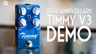 Video thumbnail for Paul Cochrane Timmy V3 Demo - 15th Anniversary Transparent Gain Pedal with Mass Street Music by Mass Street Music