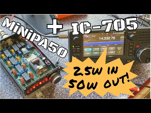 MiNiPA50 HF PA with Icom IC-705: compatibility, real power output, temperature test, heatsink mod.