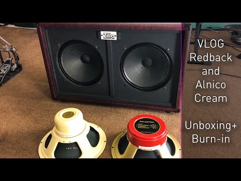 Celestion Redback and Alnico Cream - Unboxing Vlog and ` Burn-in ` setup