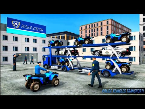 US Police ATV Quad Bike Transport Truck Parking Simulator Games Android Gameplay