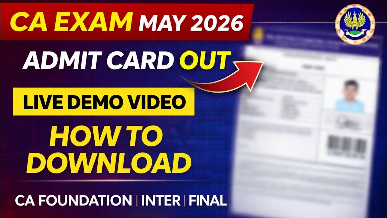 Live Demo :- How to Download CA Exam May 2026 Admit card | Process Changed by ICAI | CA admit card