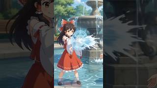 【AI】水遊びをする霊夢と魔理沙   #shorts