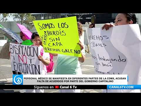 Personal médico se manifiesta en diferentes partes de la CDMX