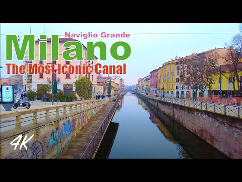 The most iconic canal - Milano Naviglio grande | Travel tour 2020 | 4K-UHD 60FPS Binaural Sounds