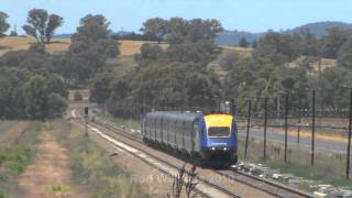 preview picture of video 'Australian Railways ; XPT in a locust swarm'