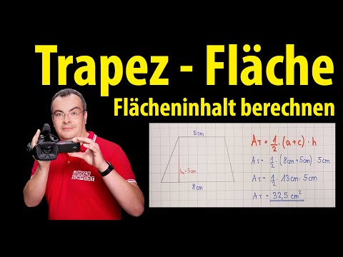 Trapez  - Flächeninhalt berechnen (beide Formeln) | Lehrerschmidt
