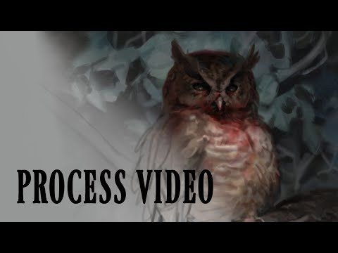 Time-Lapse Painting Process: Night Owl | Fantasy Art
