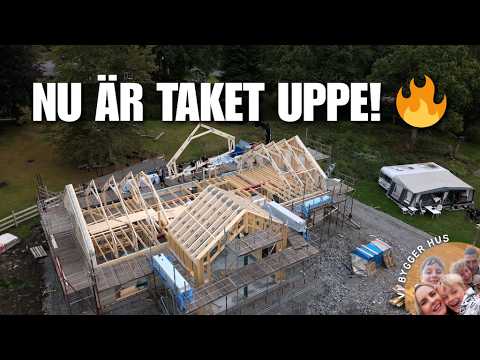 VI BYGGER HUS | Taklagfest & fönster på plats – första turen inne i huset
