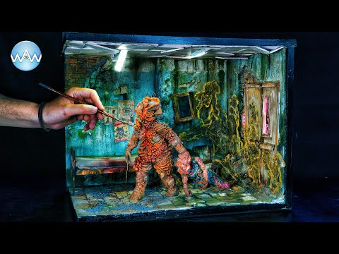 The last of us diorama Bloater kills Clicker in infected hospital