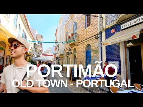 [4K] Portimão, Algarve Portugal - Town and Riverfront Walking Tour with Natural Sounds