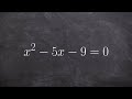 Find The Roots Of A Quadratic Using The Quadratic Formula