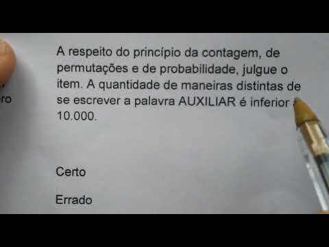Analise combinatória. Questões de concurso resolvida