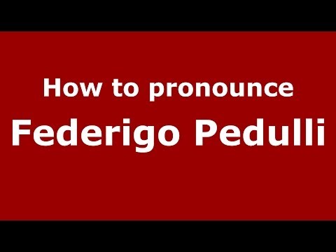 How to pronounce Federigo Pedulli (Italian/Italy) - PronounceNames.com