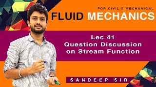 Lec 41 Question Discussion on Stream Function | Fluid Mechanics