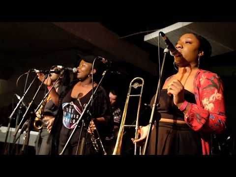 Afrobeat collective KOKOROKO, 'We Out Here' launch,Total Refreshment Centre, London 25.01.2018