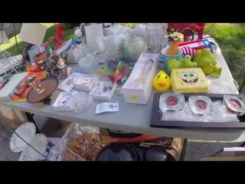 First yard garage sales of the year! Shopping with the kids buying gold jewelry & video games! Video