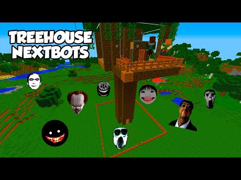 SURVIVAL TREE HOUSE PART 2 WITH 100 NEXTBOTS in Minecraft - Gameplay - Coffin Meme