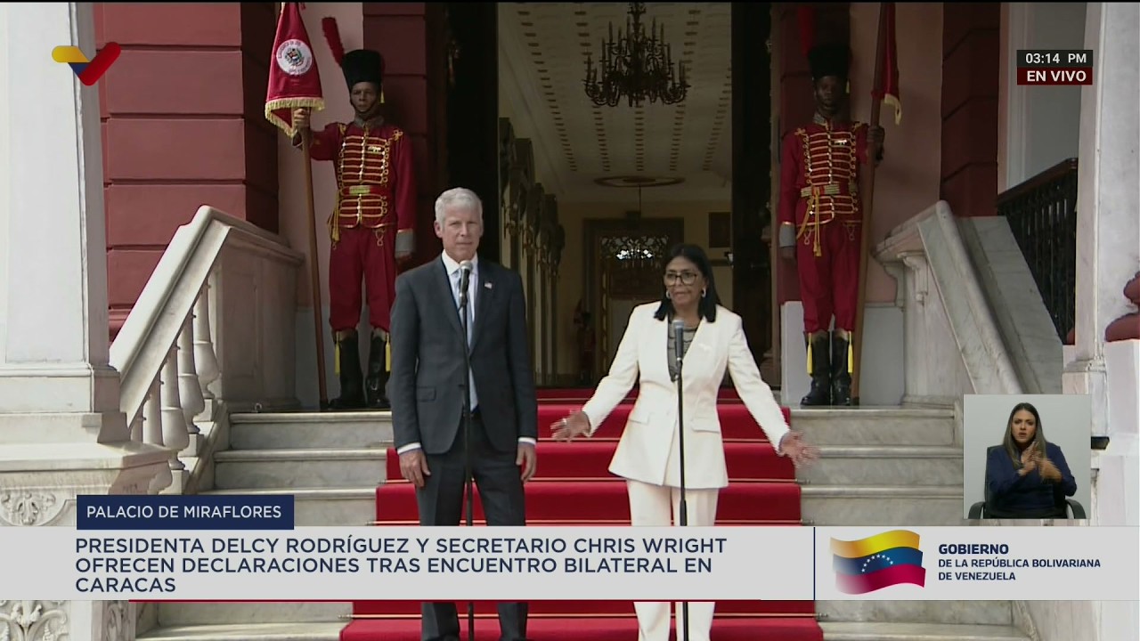 Presidenta de Venezuela y secretario de Energía de EE.UU. dan rueda de prensa tras firmar acuerdos