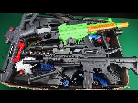 Big Box Full of Realistic and Colorful Military Toy Guns !!