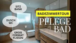 Badezimmertour: Pflege-Bad mit Dusch-WC & Sitzbank