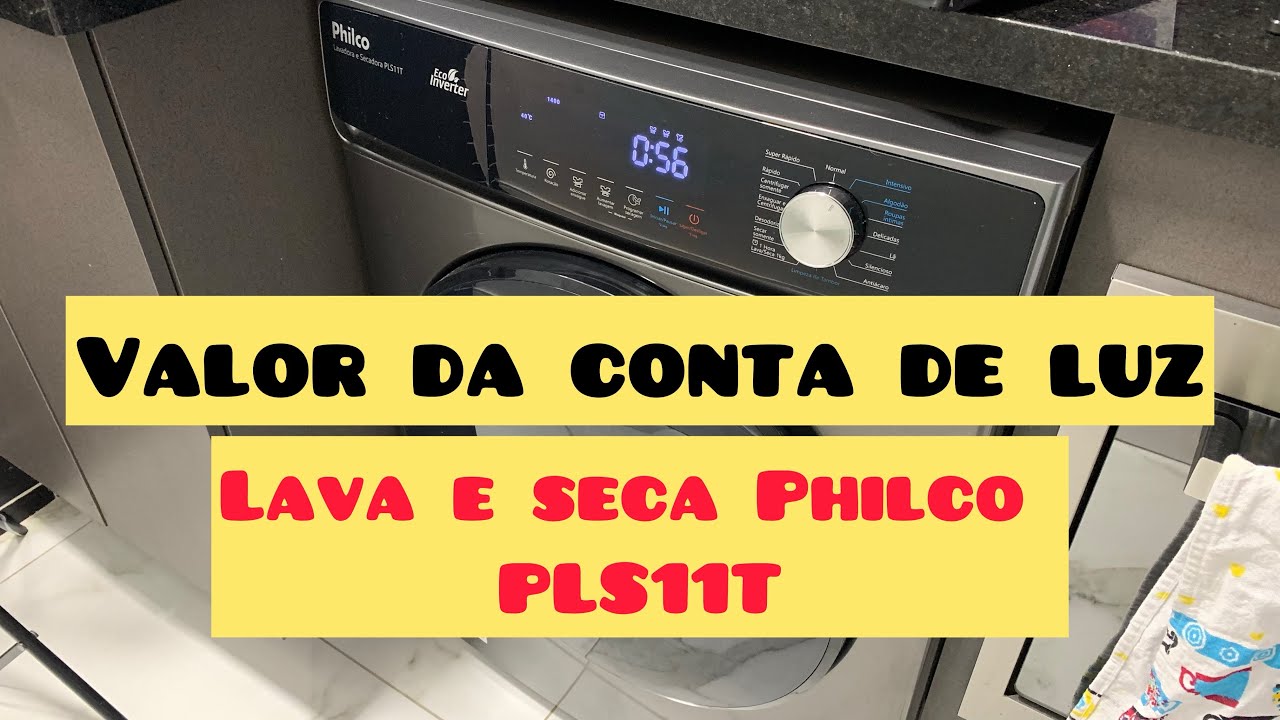 Miniatura da avaliação em vídeo de Lava e Seca Philco PLS11T 10kg Eco Inverter 16 Programas 220V Inox