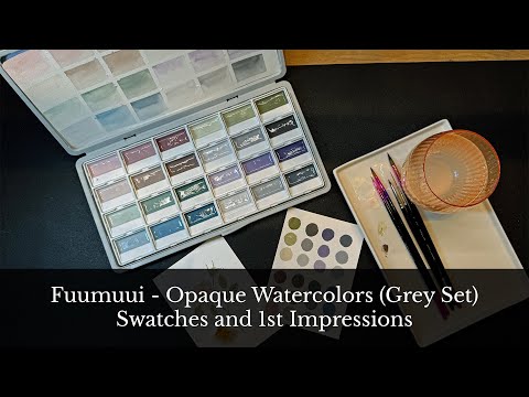 Fuumuui Opaque Watercolors (Grey Set) Swatches, 1st Impressions and a little Artwork