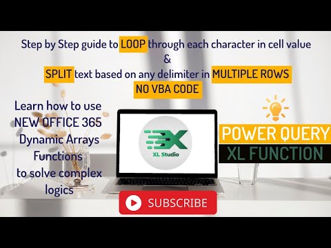 Excel Power Query - Split and Loop text in a cell using Function. NO VBA | XL Studio | #xlstudio