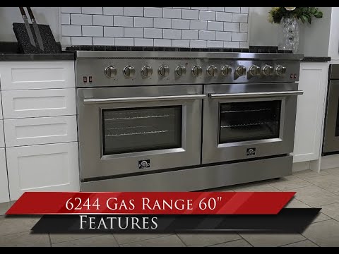 FFSGS6244-60 - 60″ Galiano FORNO Pro-Style Gas Range 142,000 BTU