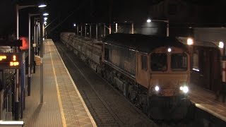 preview picture of video '66703 'Jane' passes Welwyn North with 6G03 - Doncaster Up Decoy to Finsbury Park Xmas Eve Engineers'