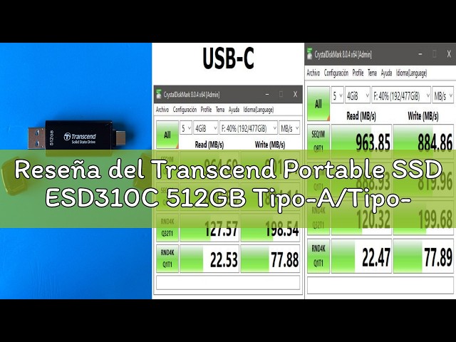 Vídeo relacionado con Transcend Portable SSD ESD310C 512GB Tipo-A/Tipo-C Compatible con PS4/PS5 Negro - TS512GESD310C