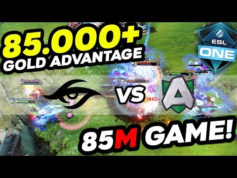 SECRET vs ALLIANCE - MOST EPIC GAME ESL ONE BIRMINGHAM - 85k NETWORTH ADVANTAGE = NEW WORLD RECORD?