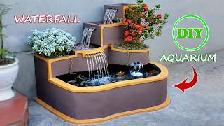 DIY Waterfall Aquarium Beside the Porch