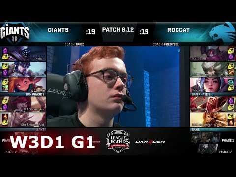 Giants Gaming vs ROCCAT | Week 3 Day 1 S8 EU LCS Summer 2018 | GIA vs ROC W3D1