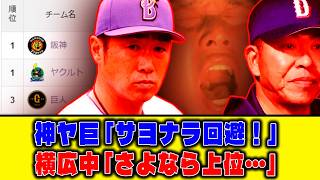 【5月30日】神ヤ巨「サヨナラ回避！」横広中「さよなら上位…」【最新セリーグ順位表】