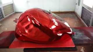 Translucent Red Mirror Motorcycle Gas Tank