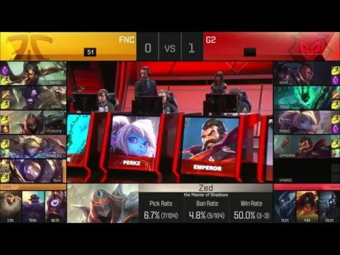 FNC vs G2 Playoffs  Game 2 Semifinals EU LCS Spring 2016| G2 Esports vs Fnatic G2 playoffs