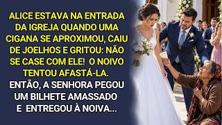 Antes do casamento, uma idosa caiu de joelhos diante de Alice: “Não se case com ele!”