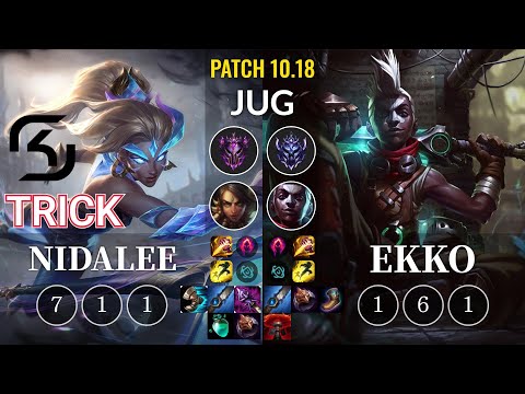 SK Trick Nidalee vs Ekko Jungle - KR Patch 10.18