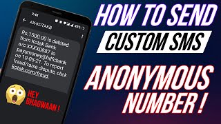 How to Send Custom SMS without showing number | Send SMS with Fake Number without any App 2021
