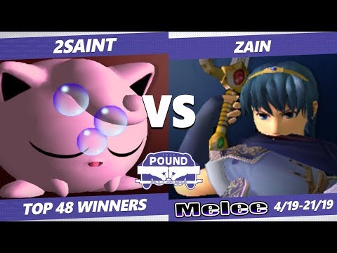 Pound 2019 SSBM - OCE 2Saint (Jigglypuff) VS PG Zain (Marth) Smash Melee Top 48 Winners