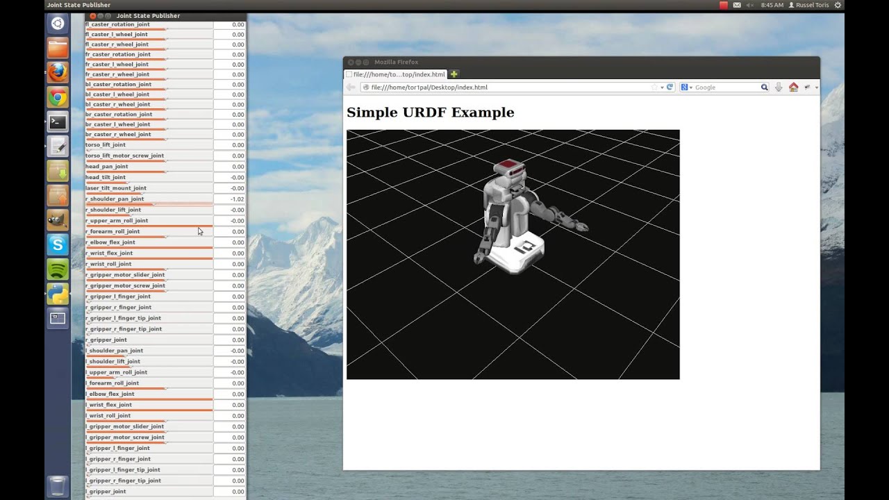 Simple Browser URDF Example