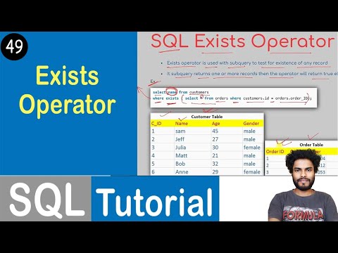 49 Exists Operator In Sql Sql Tutorial