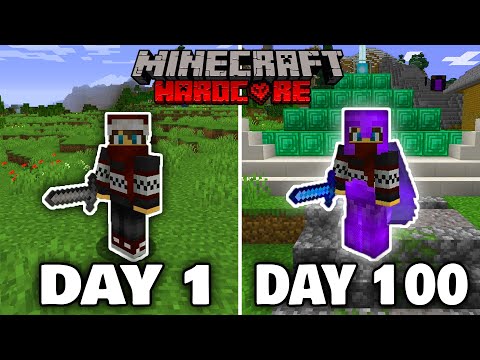 I Survived for 100 Days in HARDCORE Minecraft..